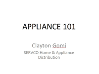 Appliances  101