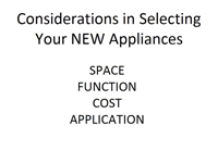 Appliances  101